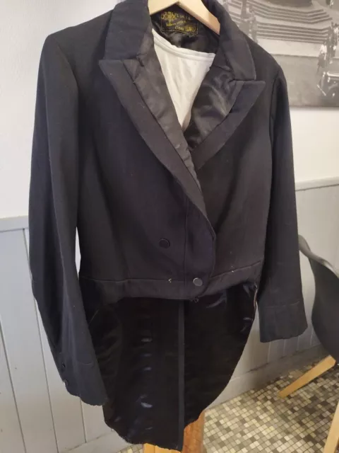 VESTE REDINGOTE QUEUE DE Pie ancienne en laine noir pour homme Deb. 20e EUR 35 00 PicClick FR