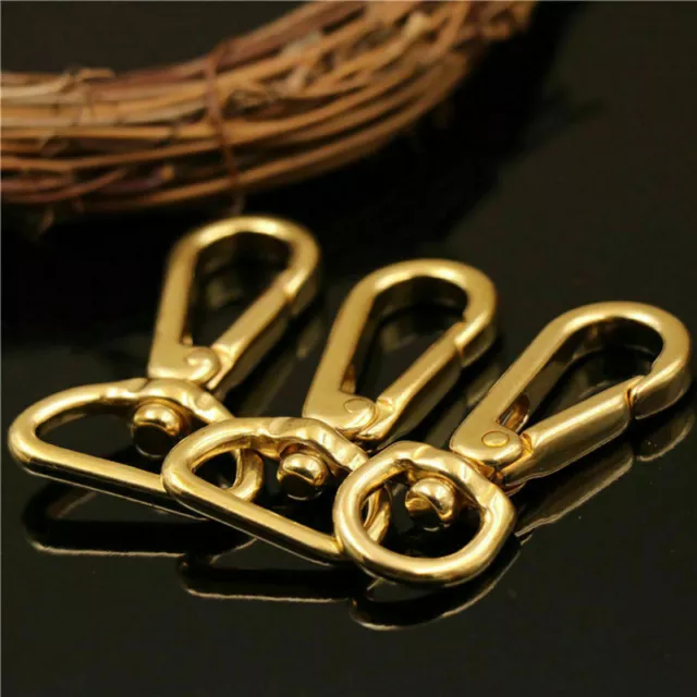 Bag Clasps Lobster Swivel Eye Trigger Clips Solid Brass Snap Hook 360 Degree