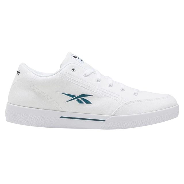 REEBOK CLASSIC DA UOMO Fetta Scarpe di Tela Ginnastica Bianca