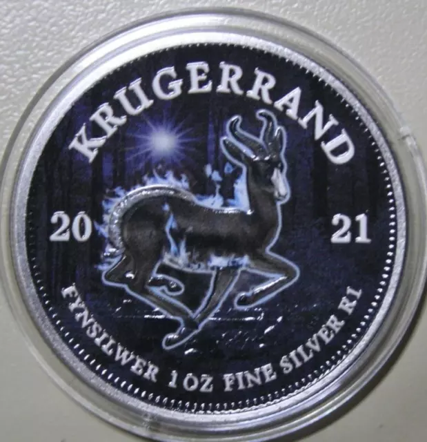 South Africa 1 Edge " Krugerrand " 2021 Silver 1 OZ #F5911 " Magic Ice Edition "