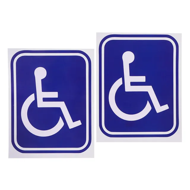 2PCS Disabled Sign Disability Mobility Parking Car Sticker PVC Decal for Auto`