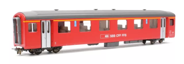 BEMO 'HOe/HOm' GAUGE 3276421 SBB CFF FFS RED 1ST CLASS #A201 PASSENGER COACH