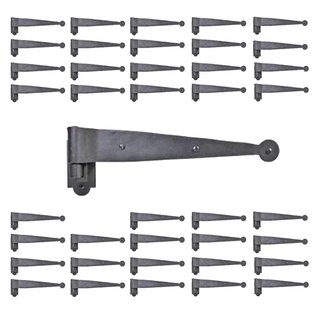 Black Wrought Iron Pintle Hinge Strap Shutter Hinge Offset Pack of 40