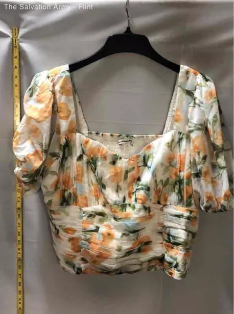 Abercrombie & Fitch Womens Multicolor Floral Off The Shoulder Cropped Blouse 2X