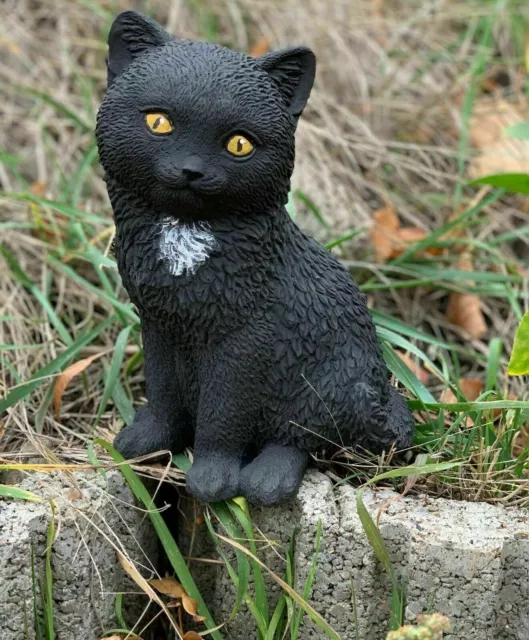 Figuras Piedra Negro Gato Morle Resistente Heladas Hormigón de Jardín