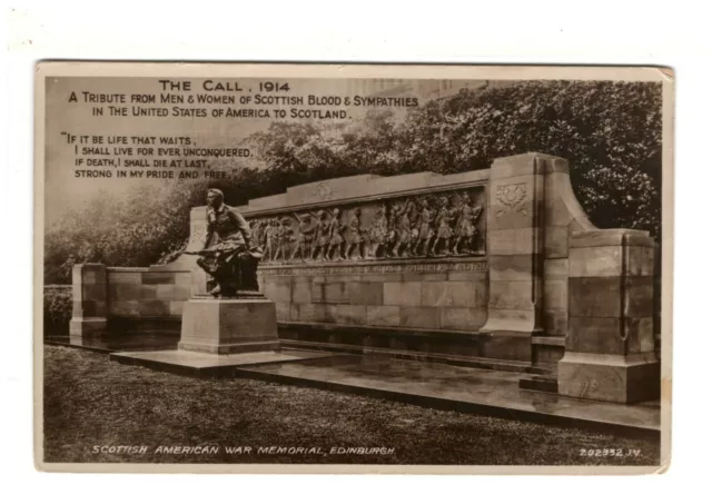 c1920 Real Photo PC: The Call  Scottish American War Memorial Edinburgh Scotland