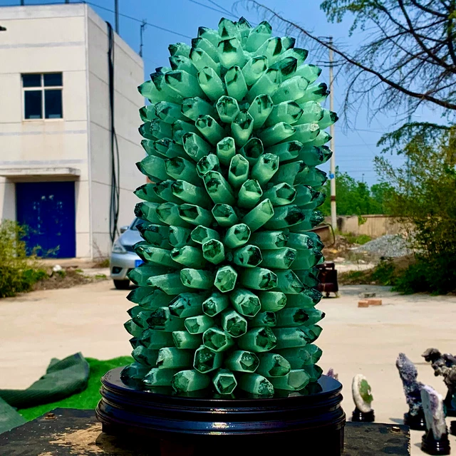 27.1LB New Find green Phantom Quartz Crystal Cluster Mineral  Specimen Healing