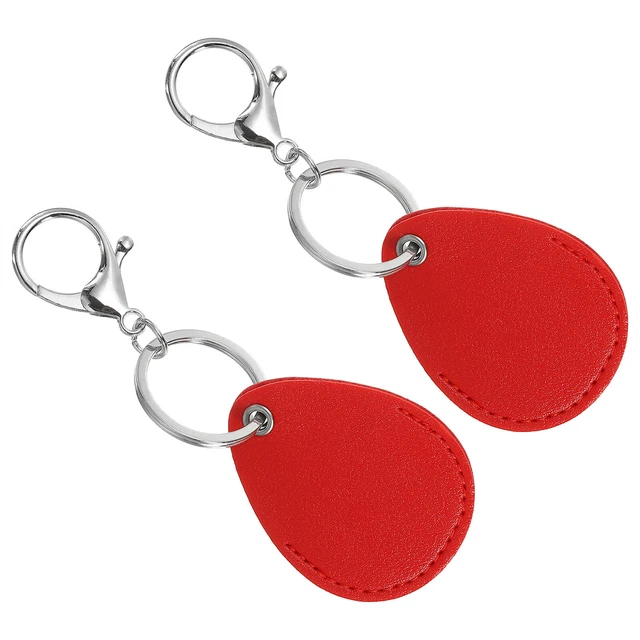 Portachiavi in pelle, 2 pz portachiavi in pelle poliuretano portachiavi, rosso