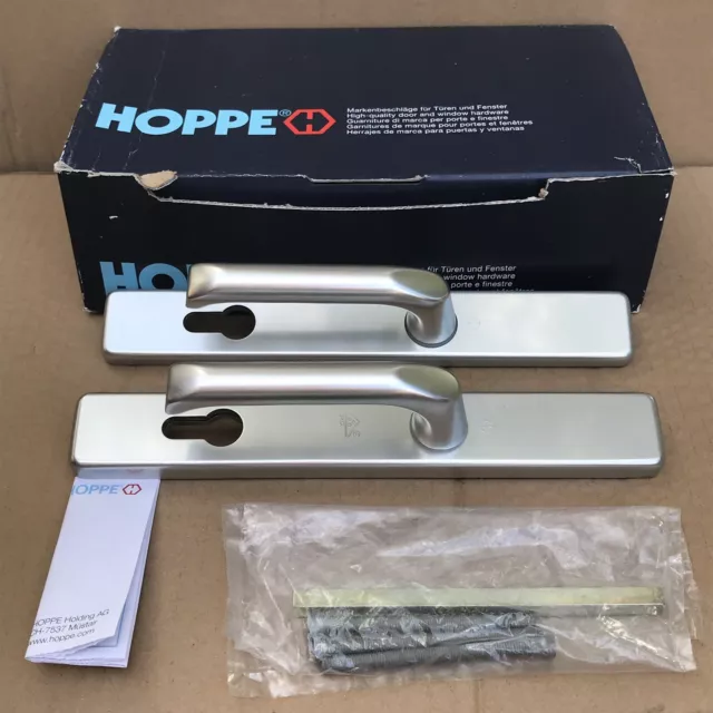 Hoppe London UPVC Door Handles 113RH/2258/2257 Euro - Aluminium Finish