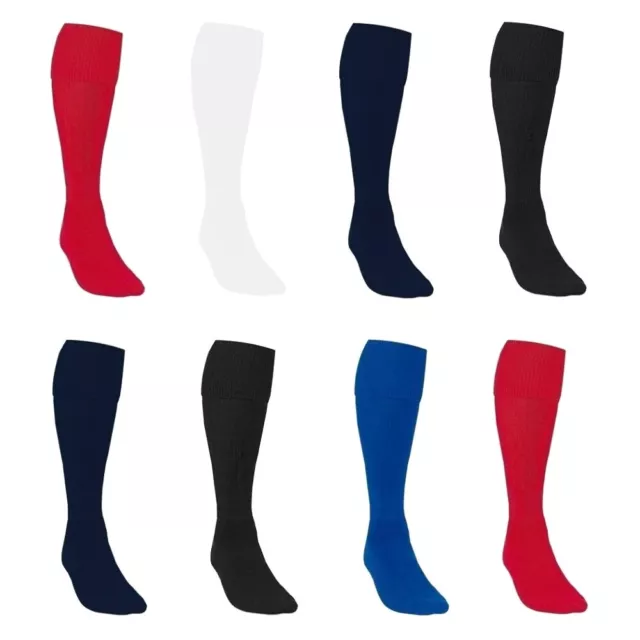 Plain Football Socks Kids Boys Children Mens Rugby Hockey Soccer Sport School PE