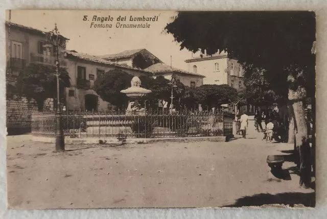 Cartolina Sant'angelo Dei Lombardi Avellino Fontana Ornamentale Viaggiata 1935