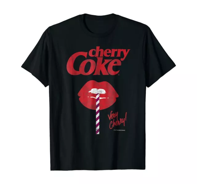 Vintage Very Cherry Coke Lips Graphic T-Shirt Size S-5XL