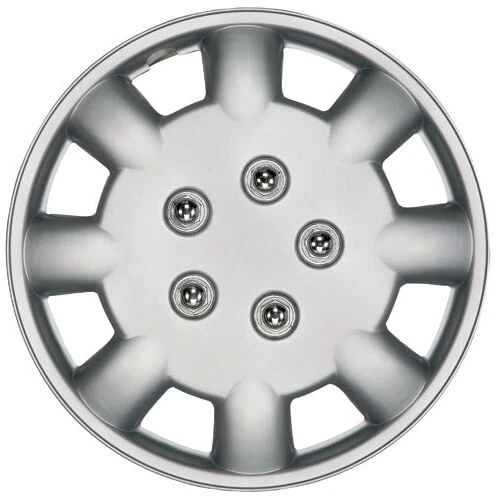 Polus 13" Car Wheel Trims Hub Caps Plastic Covers Set of 4 Silver Universal