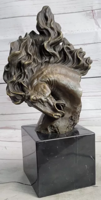 HOT CAST BRONZE Horse Sculpture Statue on Marble Base Art DecoSigned Milo  $420.96 - PicClick AU