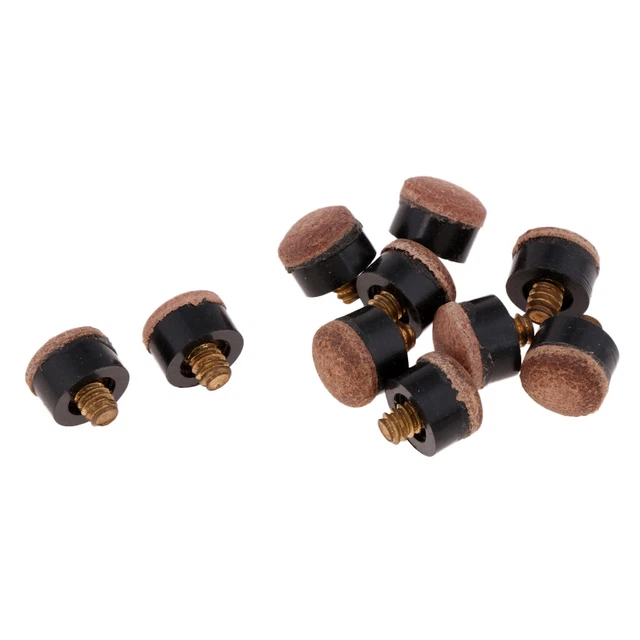Count 10 Pool Billiard Cue Stick Screw On Tips Snooker Hard Tips Replacement