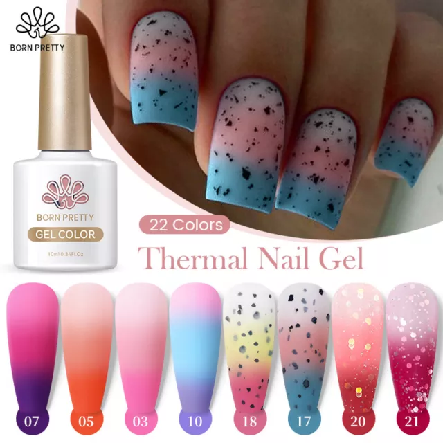 BORN PRETTY 10ml Thermal Gel Nail Polish Temperature Color Changing Gel Nail Art