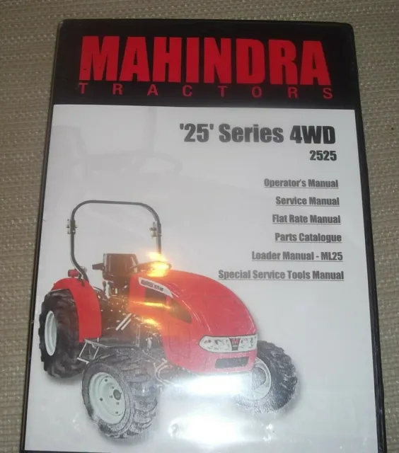 Mahindra 2525 4WD Tractor Servicio Tienda Reparar Partes Mantenimiento Manual CD