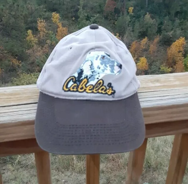 Cabelas Baseball Cap Brown Adjustable Embroidered Yellow Logo Strapback