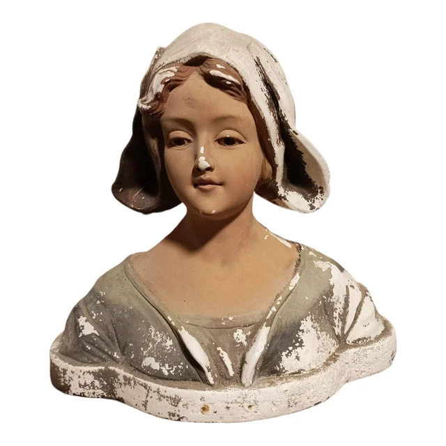 Country Corner - Buste en plâtre d'une jeune fille au