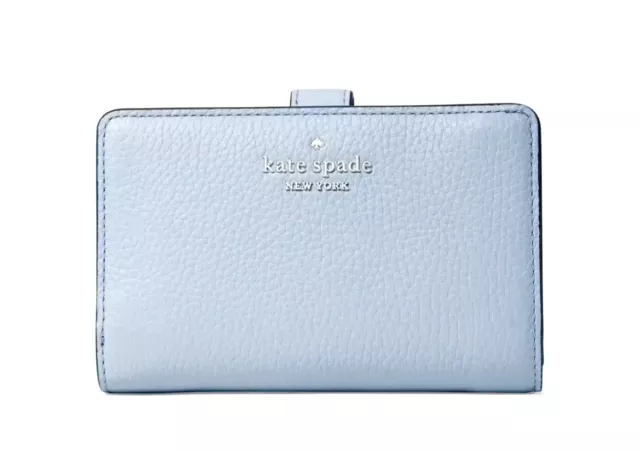 Kate Spade New York Leila Medium Compact Bifold Wallet Leather Muted Blue