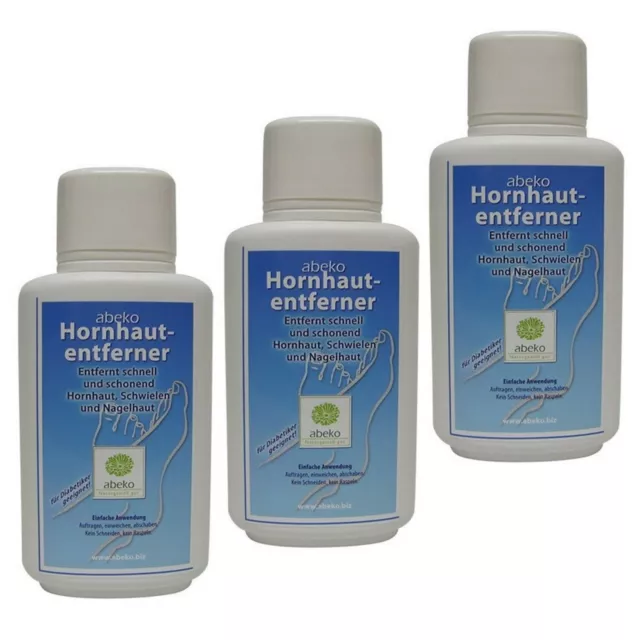 3 x 250ml abeko Hornhautentferner Hornhaut Entferner Weicher Nagelhautentferner