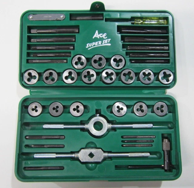 VINTAGE ACE 614 SUPER SET 39Pc TAP & DIE W CASE METRIC HENRY L HANSON