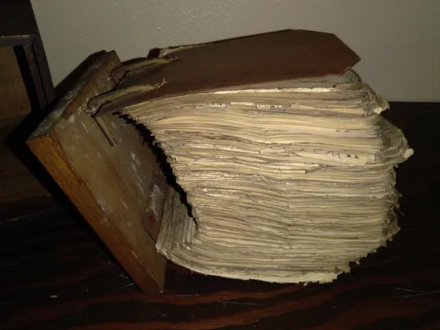 Antique 1900's Apothecary Wood Box Prescription Record Pharmacy~Derry~Latrobe PA