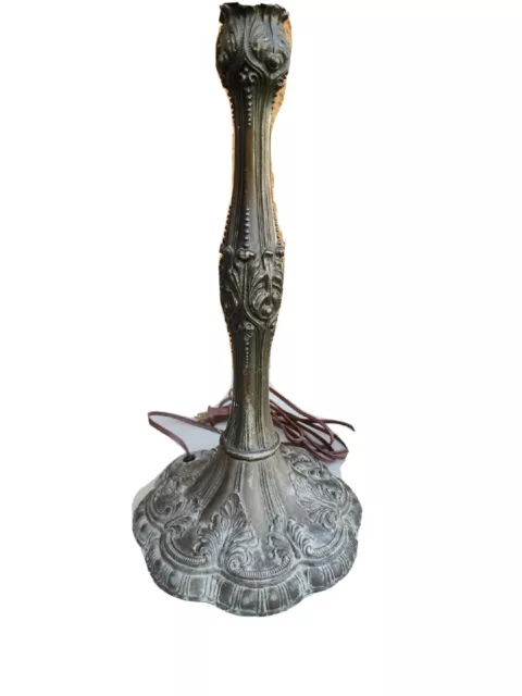 Vintage Antique Bronze Patina Ornate 3D Feathers Desk Lamp Art Nouveau ~ WORKS Vintage Antique Bronze Patina Ornate 3D Feathers Desk Lamp Art Nouveau ~ WORKS