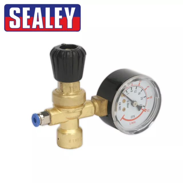 Sealey Gas Regulator + Guage For Disposable Cylinder CO2 / Argon ( Mig Welder)