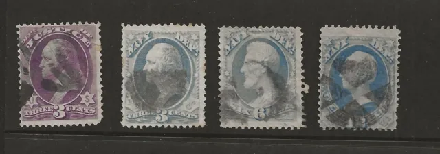 USA Official stamps O 27, 37, 38, 41 used