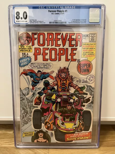 Forever People 1 - CGC 8.0 OW/W, DC Silver Age Key 1st Darkseid