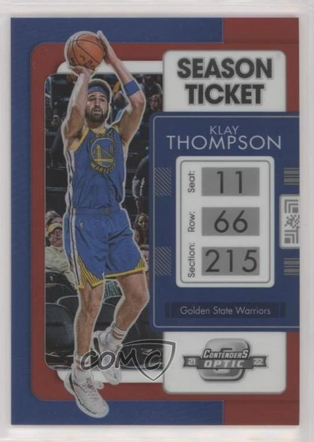 2021-22 Panini Contenders Optic Season Ticket Red Prizm Klay Thompson #21