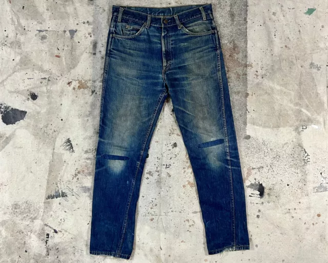 VTG 60's Levis Big E Orange Tab 606 Super Slim Denim Jeans sz 33x30 #8 70s Talon