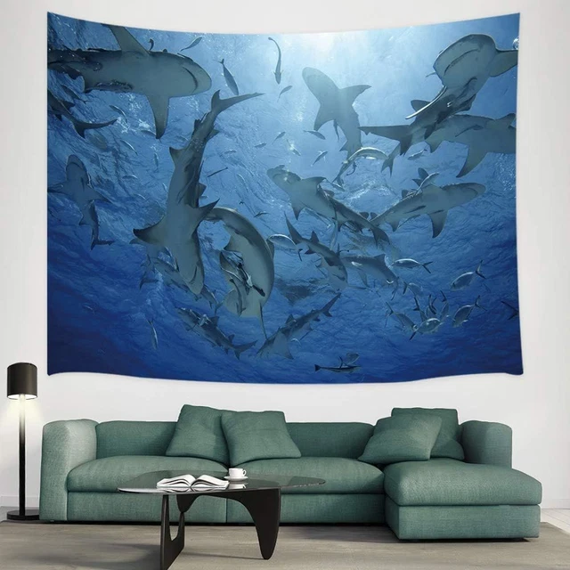 Pesce Metallico 3D Da Parete - Decorazione Oceano In Ferro Blu, 150x42cm - Foto 11