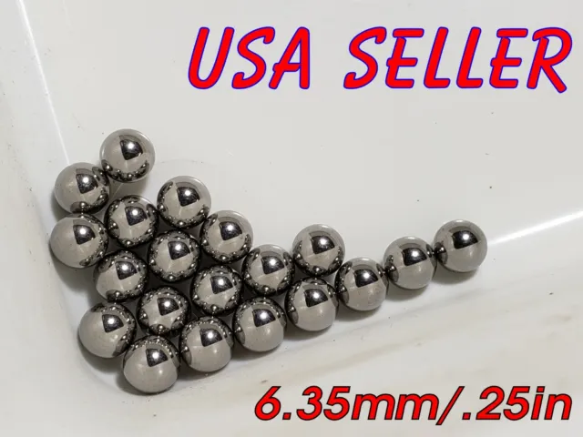 6.35mm 1/4" inch 0.25" Hardened Carbon Steel Ball Bearings BAG 20 Bike Axle Rim