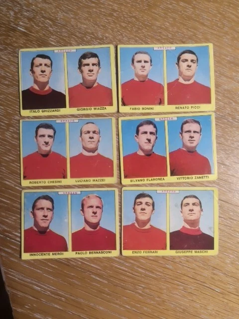 AREZZO!! FIGURINE CALCIATORI Panini 1966 67 Squadra Completa Usate EUR