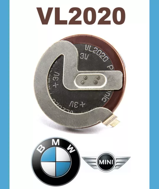 Accu 3V VL2020 adaptable pour clé telecommande BMW diamant & mini cooper  Pile
