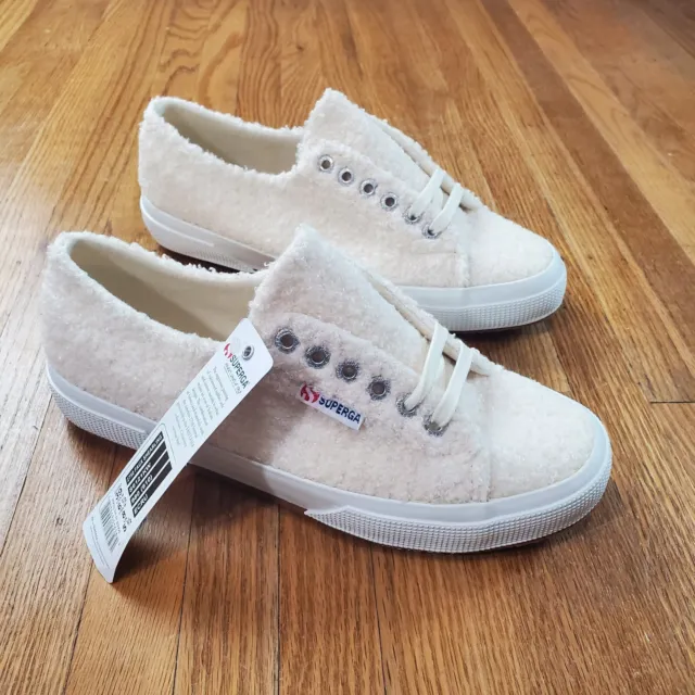 SUPERGA Women 2750 Sneakers Sz 8 Sherpa Faux Shearling NEW NWOB