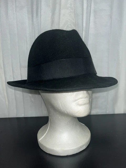 vintage park royal hat Fedora Black Wool 7 1/4 Pre Owned