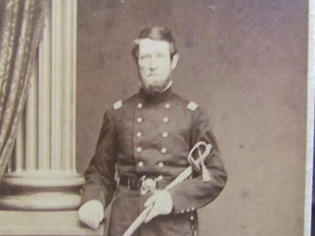 possible Connecticut high ranking Civil War officer with sword cdv photograph