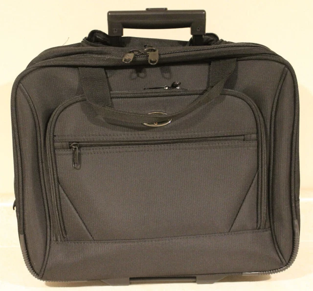 Olympia USA Black Rolling Computer Bag Luggage Briefcase with Handles
