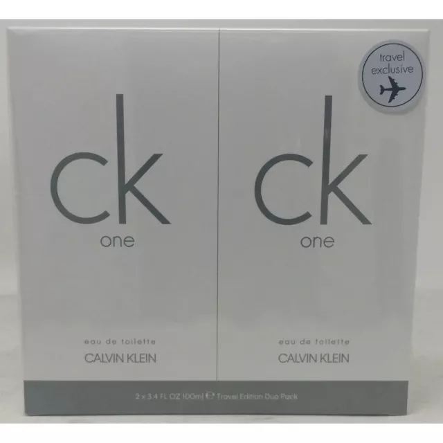 CK ONE by Calvin Klein EDT 3.4 oz each (6.8 oz total ) Travel Duo Pack of 2