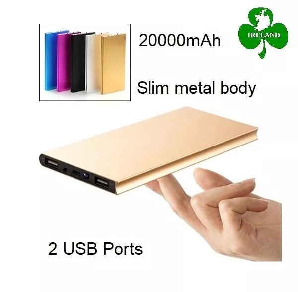 20000mAh Batería Externa Cargador 2 USB Puertos para Cargar IPHONE Samsung de