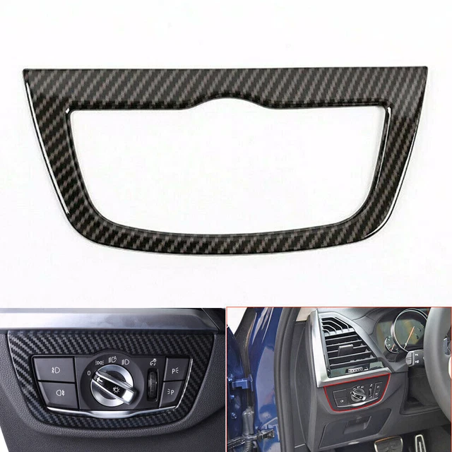 ABS Carbon fiber Head Light Switch Button Cover Fits BMW X3 X4 G01 G02 2018-2019