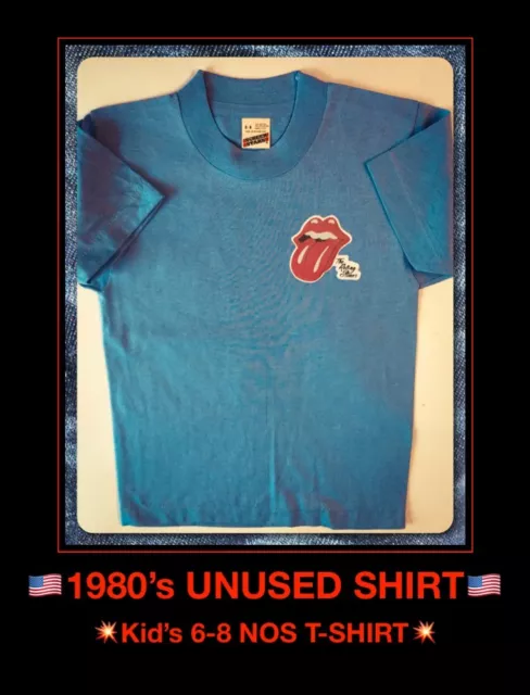 VTG ROLLING STONES Rock Concert USA 80s Childs Childrens Kids Youth NOS T-Shirt