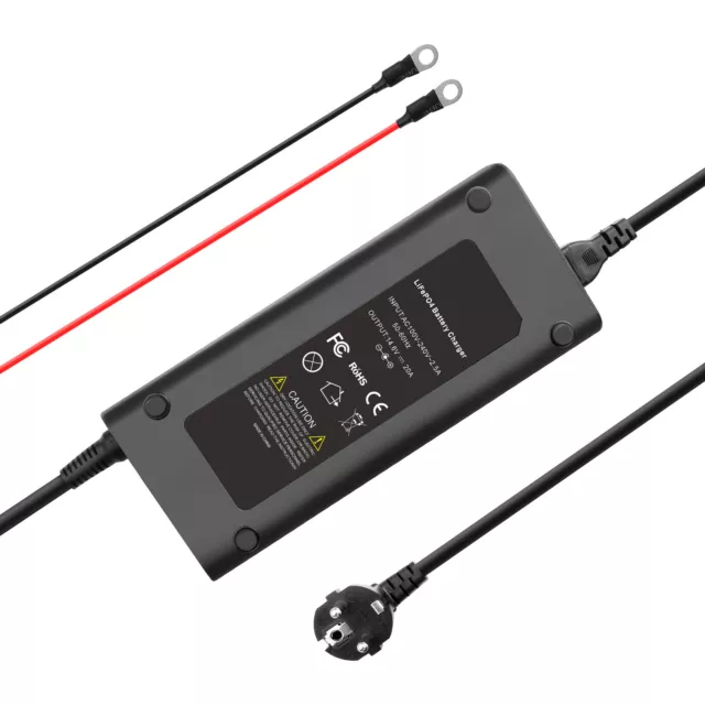 Cargador de batería de litio 14.6V 20A CC para fosfato de hierro litio LiFePO4 UE nuevo