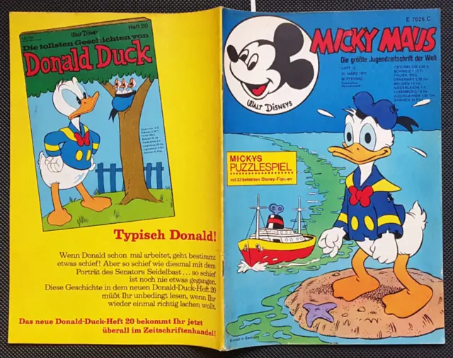 Micky Maus - Heft Nr.12/1970 - mit Klappseiten - Walt Disney - ehapa-Verlag