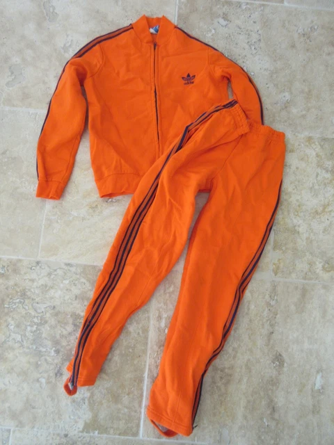 Survêtement ADIDAS vintage 70'S VENTEX tracksuit orange Trefoil 10 ans 138 cm