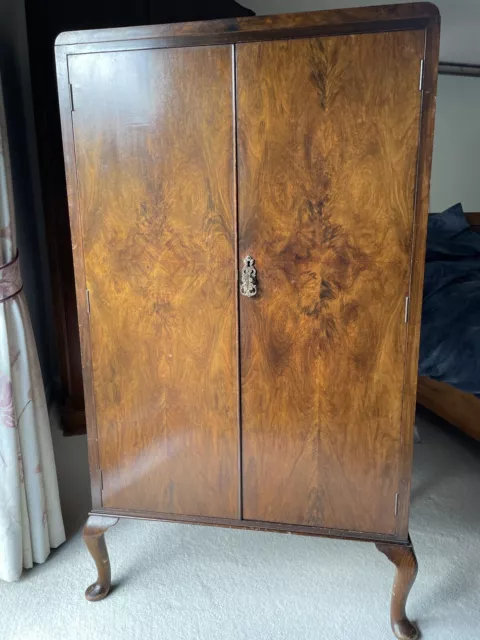 Vintage Gentleman’s Wardrobe / Tallboy Walnut Finish