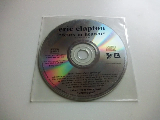 ERIC CLAPTON - Tears In Heaven (Acoustic) - Promo CD Single - 1992 ...